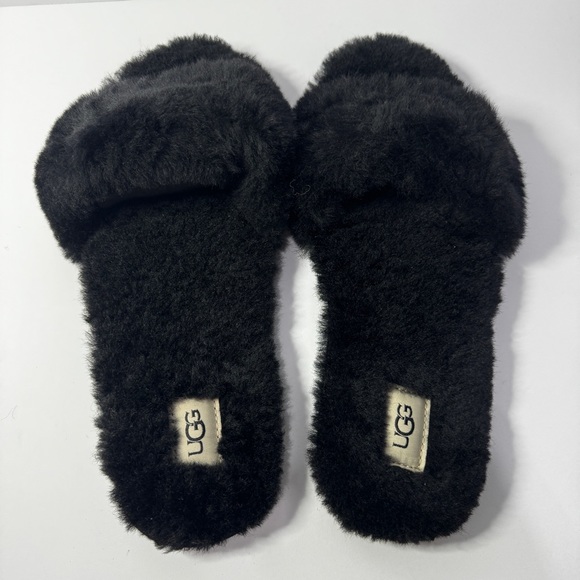 UGG Fluff Slide II Black Fur Lamb Slippers  (Women) US 12/UK10 - Picture 3 of 10